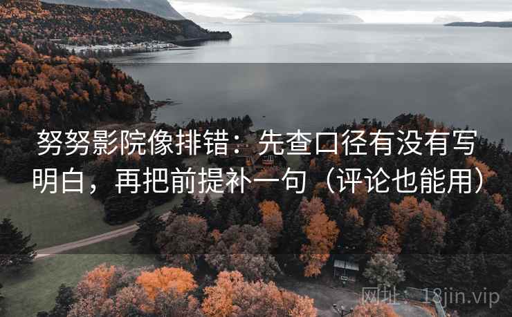 努努影院像排错：先查口径有没有写明白，再把前提补一句（评论也能用）